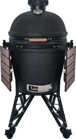 The Bastard Keramikgrill Urban Large - Complete - Schwarz Matt - Modell 2023 -Rosle Grills Geschaft The Bastard Urban Large Keramikgrill BU201 Seitentische abgeklappt