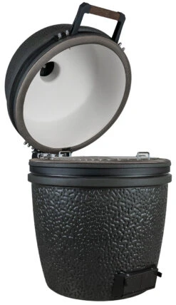 The Bastard Keramikgrill VX Large - Solo - Schwarz Matt - Modell 2023 -Rosle Grills Geschaft The Bastard VX Keramikgrill Large Solo offen links