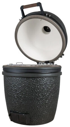 The Bastard Keramikgrill VX Large - Solo - Schwarz Matt - Modell 2023 -Rosle Grills Geschaft The Bastard VX Keramikgrill Large Solo offen rechts