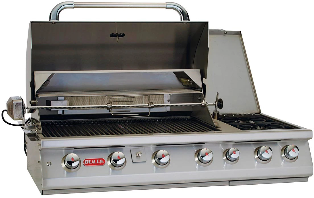 BULL 7 Burner Premium Gasgrill - Einbaugrill Mit Infrarot Mit Backburner, Seitenkocher Und Rotisserie 1 BULL 7 Burner Premium Gasgrill - Einbaugrill Mit Infrarot Mit Backburner, Seitenkocher Und Rotisserie
