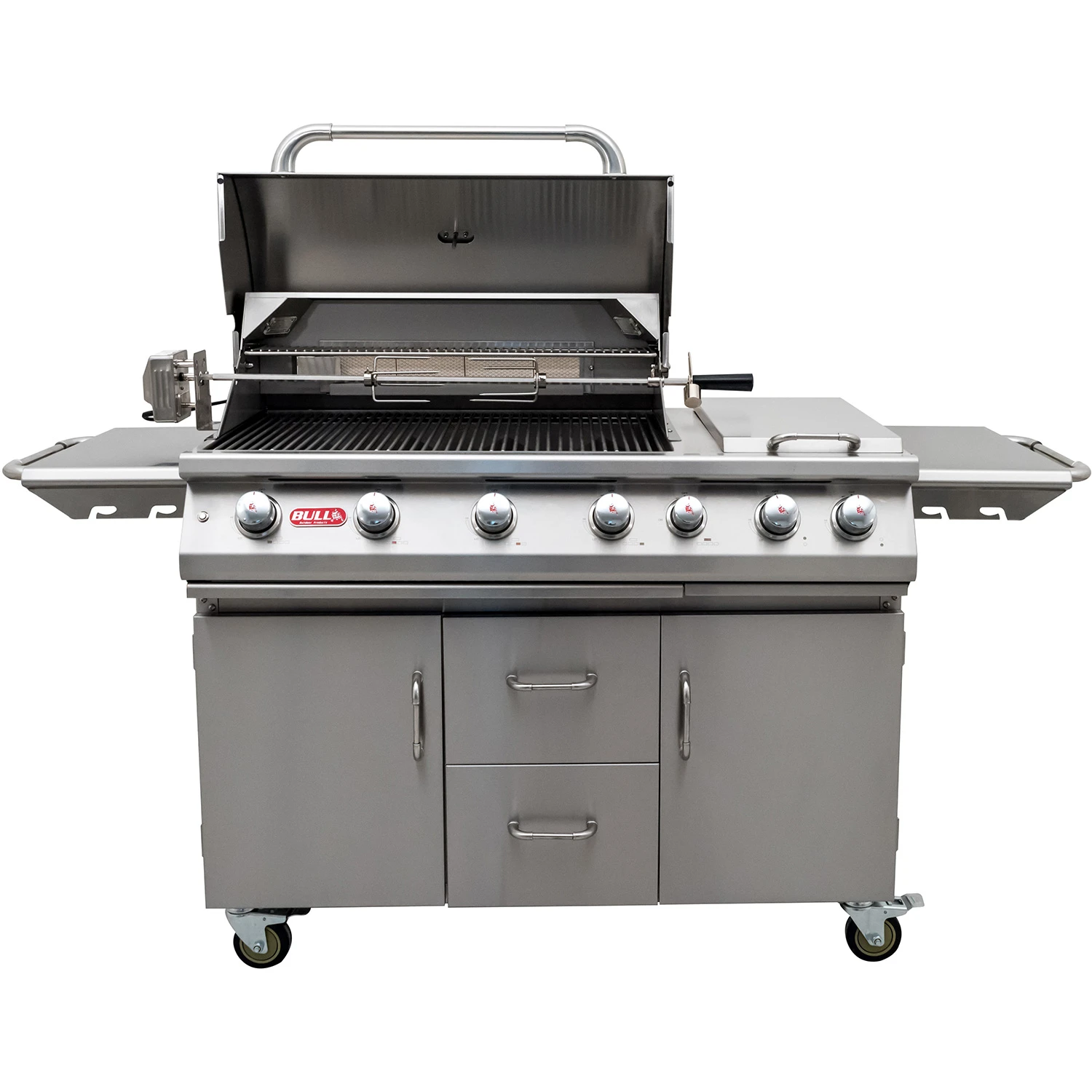 BULL 7 Burner Premium - Gasgrill Mit Infrarot Backburner, Seitenkochstelle Und Rotisserie 1 BULL 7 Burner Premium - Gasgrill Mit Infrarot Backburner, Seitenkochstelle Und Rotisserie