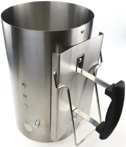 Grillfürst Anzündkamin Premium Edelstahl, Durchmesser 19 Cm, Höhe 30,5 Cm, Mit Sicherheitsgriff -Rosle Grills Geschaft grillfuerst anzuendkamin griff 17 127