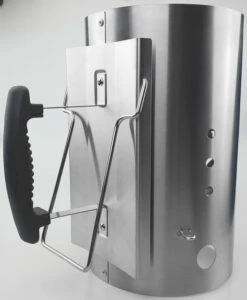 Grillfürst Anzündkamin Premium Edelstahl, Durchmesser 19 Cm, Höhe 30,5 Cm, Mit Sicherheitsgriff -Rosle Grills Geschaft grillfuerst anzuendkamin hitzeschild 17 127