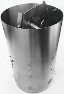 Grillfürst Anzündkamin Premium Edelstahl, Durchmesser 19 Cm, Höhe 30,5 Cm, Mit Sicherheitsgriff -Rosle Grills Geschaft grillfuerst anzuendkamin ohne griff