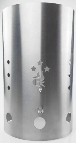 Grillfürst Anzündkamin Premium Edelstahl, Durchmesser 19 Cm, Höhe 30,5 Cm, Mit Sicherheitsgriff -Rosle Grills Geschaft grillfuerst anzuendkamin vorderseite 17 127