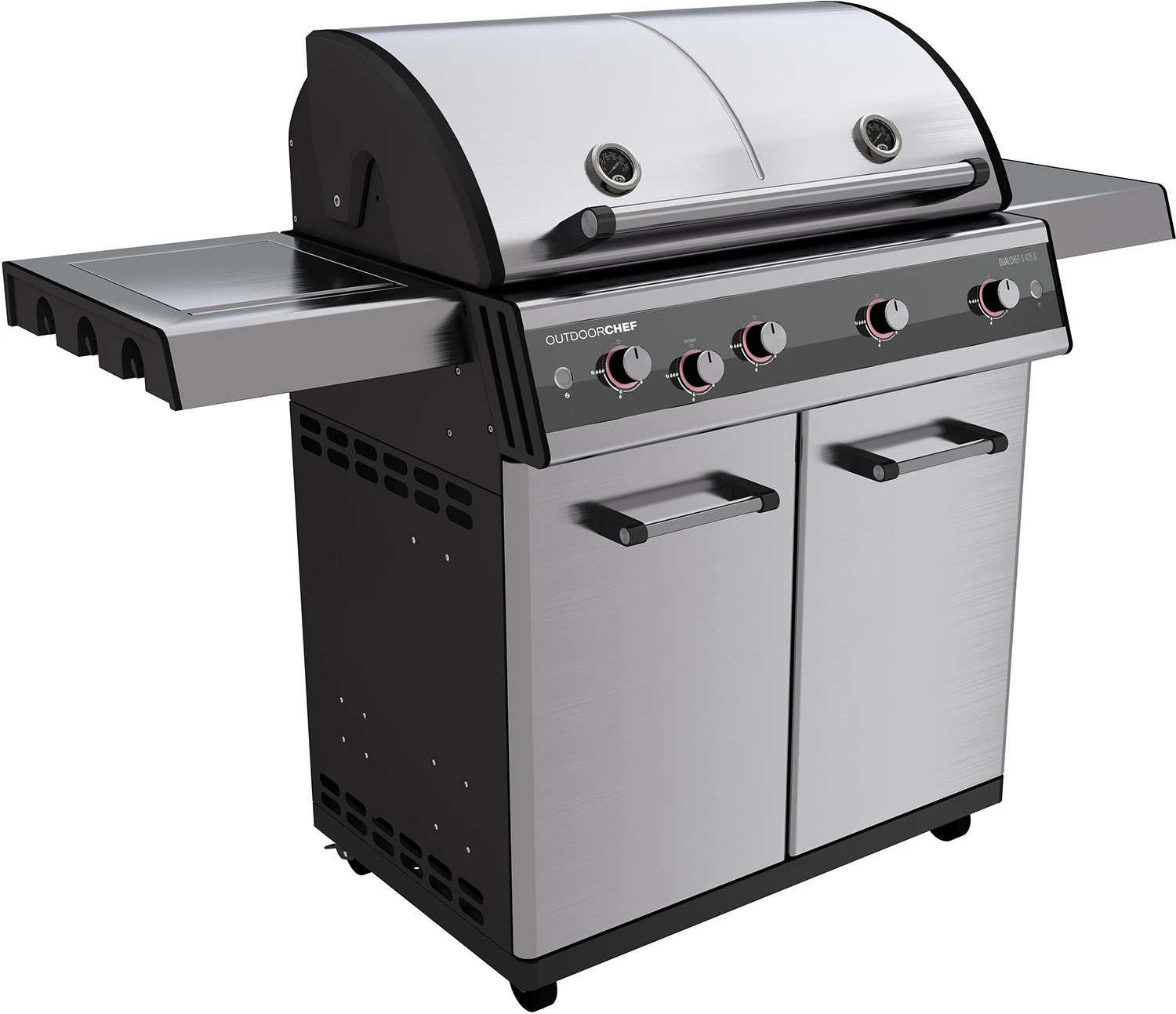 Outdoorchef Dualchef S 425 G Edelstahl Gasgrill Mit Seitenkocher + BLAZING ZONE Infrarotbrenner 3 Outdoorchef Dualchef S 425 G Edelstahl Gasgrill Mit Seitenkocher + BLAZING ZONE Infrarotbrenner – Bild 3
